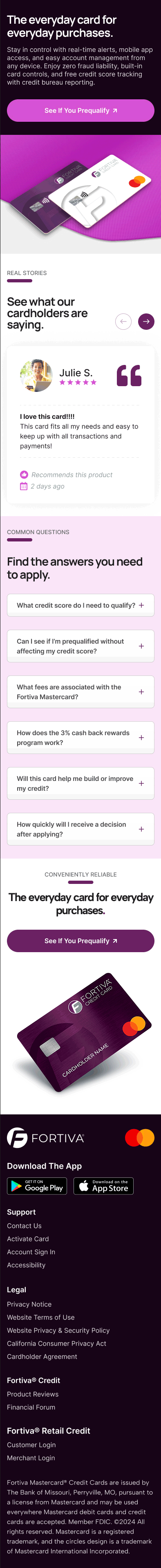 Fortiva mobile screen walkthrough 3